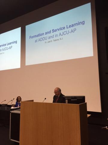 Fr Joel Tabora SJ speaking at the 2015 Melbourne Conference on Jesuit Higher Education 