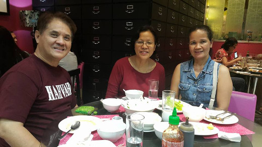 Mayette (right) with LSE Programme Coordinators Edgar Valenzuela and Tina Liamzon