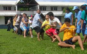 Tug-of-war at Xavier Day