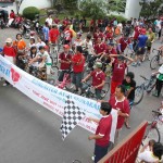 In July, as part of the ATMI staff outing, a "bicycle for healthy environment" is promoted.