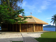 Octagon-shaped chapel overlooking Chuuk Lagoon