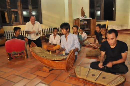 Fr Joaqui with Cambodia youth band