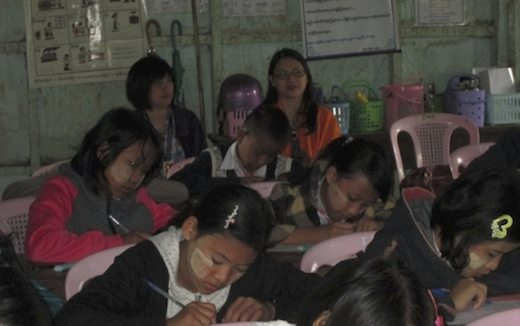 State school students taking the tests prepared by the SAG students.