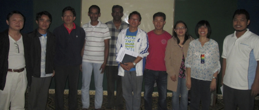 The Jesuit team at SAG with the visiting Ateneo de Davao faculty: (L to R) Fr Nguyen Van Cao, Fr Wilbert Mireh, Br Joseph Thu Kaung, Br Vedha Stalin Joseph, Fr Paul Dass, Br Gabriel Aung Htoo Naing, Br Mike Tu Aung, Dr Eddelyn Gupeteo, Ms Melanie Galvez, Br Pius Than Naing Lin. 