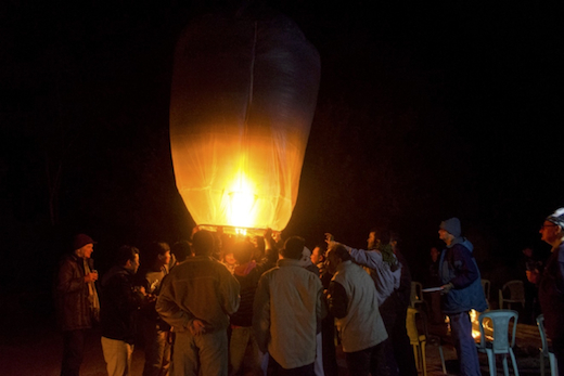 Myanmar Jesuit Mission gathering balloon launching