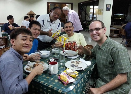 Jesuit scholastic David Romero with his brothers in Arrupe International Residence, Manila