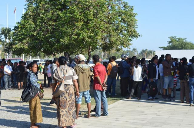 The hope of the children and their parents was palpable as the children took their seats in their assigned rooms and their parents gathered outside to wait.