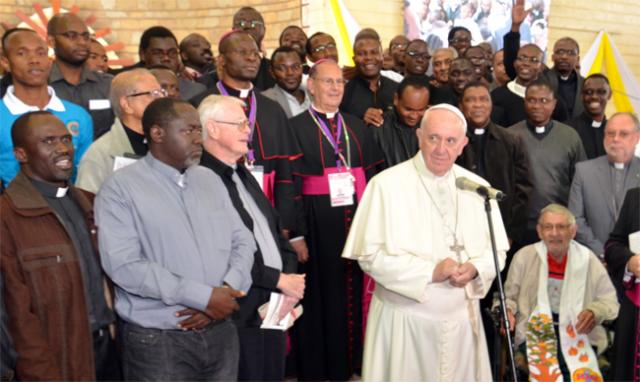 Pope Francis with Jesuits of the Eastern Africa Province.