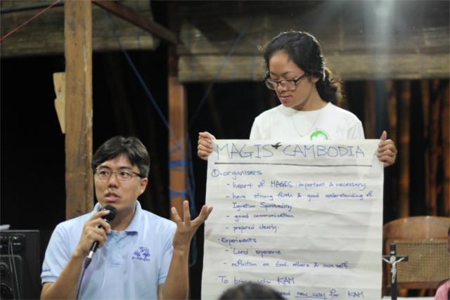 Fr John Kim SJ explaining Cambodia group action plan for Magis