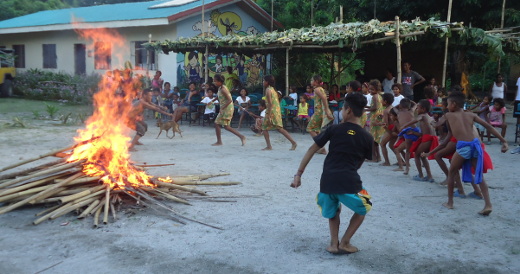 Welcome ritual by the community members at sitio Flora