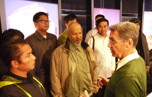 Fr Jerry Martinson SJ of the Kuangchi Program Service gives the participants a tour of their studios