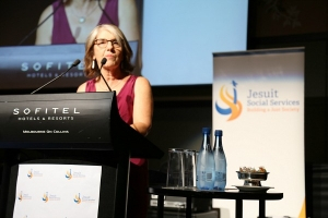 JSS CEO Julie Edwards speaks at the launching of The Men's Project