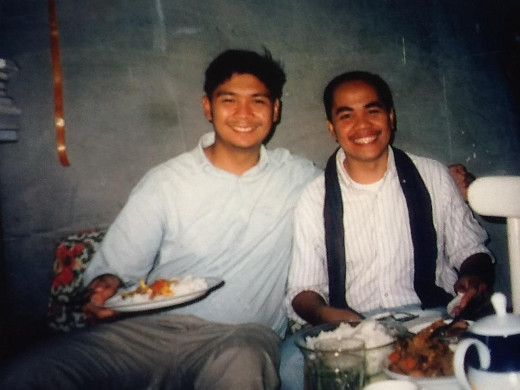 Scholastic Richie Fernando SJ with then Scholastic Fr Totet Banaynal SJ