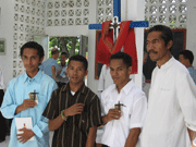 Manresa Jesuit Novitiate novices Armando Smith, Luis Pereira and Gemito de Jesus, with Novice Master Fr. Joaquim Sarmento