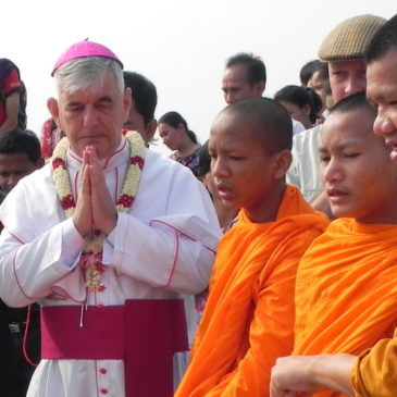 Buddhist and Catholic blessings for the education project land in Sisophon