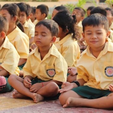 Xavier Jesuit School children practice mindfulness meditation