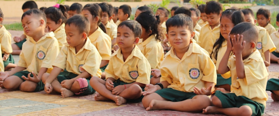 Xavier Jesuit School children practice mindfulness meditation