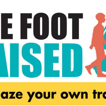 Walk with “one foot raised”