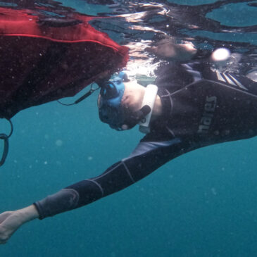Freediving into the blue heart of God